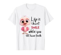 Funny Motivational Life Is Short Colorful Cute Bird Humor Maglietta