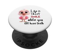 Funny Motivational Life Is Short Colorful Cute Bird Humor PopSockets PopGrip Adesivo