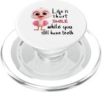 Funny Motivational Life Is Short Colorful Cute Bird Humor PopSockets PopGrip per MagSafe