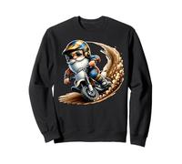 Funny Motocross Grandpa Gnome Takes A Curve On A Dirt Bike Felpa