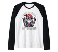 Funny Motorcycle GNOME for Biker Dad Rollin with My Gnomies Maglia con Maniche Raglan