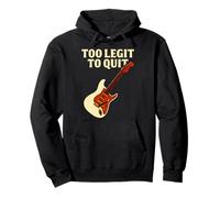 Funny Music Guitar Citazione Too Legit to Quit Design Felpa con Cappuccio