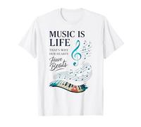 Funny Music Is Life Thats Why Our Hearts Have Beats Piano Maglietta