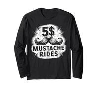 Funny Mustache Lover Beard Facial Hair Mustache Ride Maglia a Manica