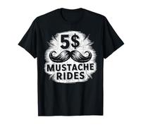 Funny Mustache Lover Beard Facial Hair Mustache Ride Maglietta