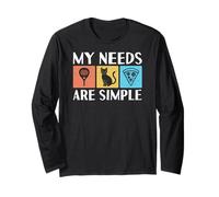 Funny My Needs Are Simple Padel Cat Pizza Maglia a Manica