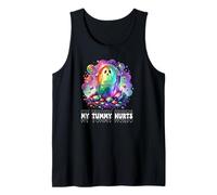 Funny My Tummy Hurts Rainbow Ghost Happy Halloween Candy Canotta