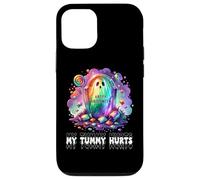 Funny My Tummy Hurts Rainbow Ghost Happy Halloween Candy Custodia per iPhone 12/12 Pro