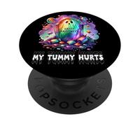 Funny My Tummy Hurts Rainbow Ghost Happy Halloween Candy PopSockets PopGrip Adesivo