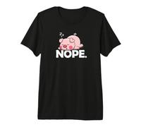Funny Napping Potbellied Pig Nope Cute Show Pig Lover Maglietta Premium