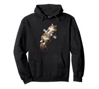 Funny Nastro Adesivo per Gatti Meme Cute Kitty Art Amante Felpa con Cappuccio