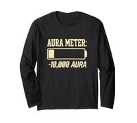 Funny Negative Aura Points Farming Aura Meter Minus 10,000 Maglia a Manica