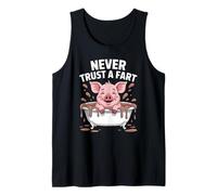 Funny Never Trust A Fart Pig Vasca da bagno Dire Scherzo Donne Uomini Canotta