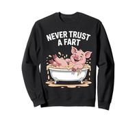 Funny Never Trust A Fart Pig Vasca da bagno Dire Scherzo Donne Uomini Felpa