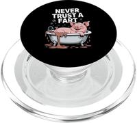 Funny Never Trust A Fart Pig Vasca da bagno Dire Scherzo Donne Uomini PopSockets PopGrip per MagSafe