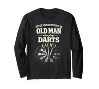 Funny Never Underestimate An Old Man Who Plays Darts Maglia a Manica
