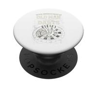 Funny Never Underestimate An Old Man Who Plays Darts PopSockets PopGrip Adesivo