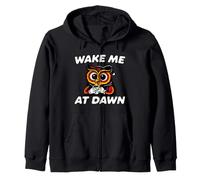 Funny Night Owl Coffee Wake Me At Dawn Morning Sarcasm Felpa con Cappuccio