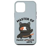 Funny Ninja Cat Master of Panic Attacks Art Anxiety Custodia per iPhone 12 mini