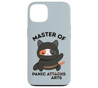 Funny Ninja Cat Master of Panic Attacks Art Anxiety Custodia per iPhone 13