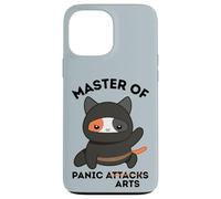 Funny Ninja Cat Master of Panic Attacks Art Anxiety Custodia per iPhone 13 Pro Max