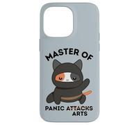 Funny Ninja Cat Master of Panic Attacks Art Anxiety Custodia per iPhone 14 Pro Max