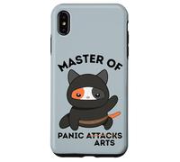 Funny Ninja Cat Master of Panic Attacks Art Anxiety Custodia per iPhone XS Max