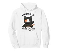 Funny Ninja Cat Master of Panic Attacks Art Anxiety Felpa con Cappuccio