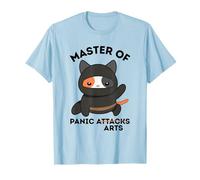 Funny Ninja Cat Master of Panic Attacks Art Anxiety Maglietta