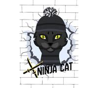 Funny Ninja Cat Notebook | Hardcover 6x9 Journal, 120 Lined Pages |Humorous Cat Lover Stationery Gift for Teens, Students and Adults