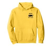 Funny Nope Not Today Lazy Cat Citazione Tasca Logo Amanti dei Gatti Felpa con Cappuccio