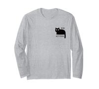 Funny Nope Not Today Lazy Cat Citazione Tasca Logo Amanti dei Gatti Maglia a Manica
