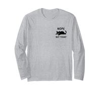 Funny Nope Not Today Lazy Cat Citazione Tasca Logo Amanti dei Gatti Maglia a Manica