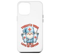 Funny Nurse And Coffee Gnome Dad Graphic For Nurse Mom Life Custodia per iPhone 12 Pro Max