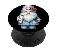 Funny Nurse Gnome Graphic For Women And Men Pediatric Doctor PopSockets PopGrip Adesivo
