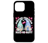 Funny Nurse Gnomes Couple For Women And Men Who Loves Coffee Custodia per iPhone 16 Pro Max