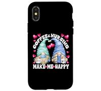 Funny Nurse Gnomes Couple For Women And Men Who Loves Coffee Custodia per iPhone X/XS