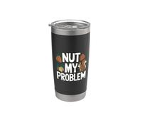Funny Nut Allergy Nut My Problem Scoiattolo Bicchiere termico in acciaio inox doppia parete