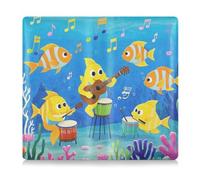 Funny Ocean Music Concert Fish Blue Leather Auto Registration Assicurazione & ID Card Holder Prefetto Car Essentials Portafoglio per Driver Auto Proprietari Rimorchio Moto Barca, Divertente oceano