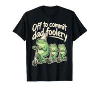Funny off To Commit Dad Foolery Frog Dad Father And Kids Maglietta
