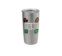 Funny Office Humor Manager Is A Cat Feline Boss Bicchiere termico in acciaio inox doppia parete