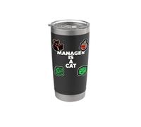 Funny Office Humor Manager Is A Cat Feline Boss Bicchiere termico in acciaio inox doppia parete