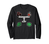 Funny Office Humor Manager Is A Cat Feline Boss Maglia a Manica