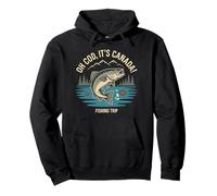 Funny Oh cod It's Canada Viaggio di Pesca Maschile con Gli Amici Felpa con Cappuccio