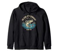 Funny Oh cod It's Canada Viaggio di Pesca Maschile con Gli Amici Felpa con Cappuccio