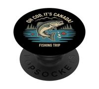Funny Oh Cod It's Canada Viaggio di pesca maschile con gli amici PopSockets PopGrip Adesivo