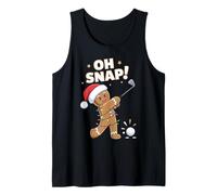 Funny Oh Snap Gingerbread Golf Christmas Holiday Art Canotta