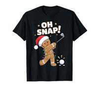 Funny Oh Snap Gingerbread Golf Christmas Holiday Art Maglietta