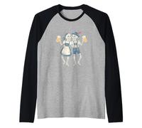 Funny Oktoberfest Skeleton Couple Drinking Beer Humor Prost Maglia con Maniche Raglan