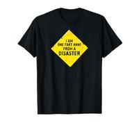 Funny One Fart Away From Disaster Warning Sign Humor Gag Maglietta